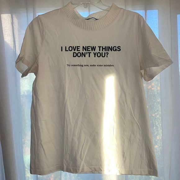 Zara "I love new things don’t you" T-Shirt - Picture 1 of 6